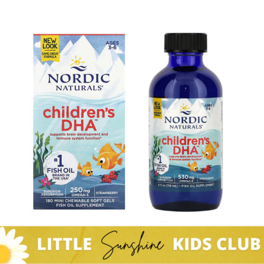LittleSunshine | Nordic Naturals, Children's DHA, Ages 1-6, Strawberry, Vegetarian, Brain Support