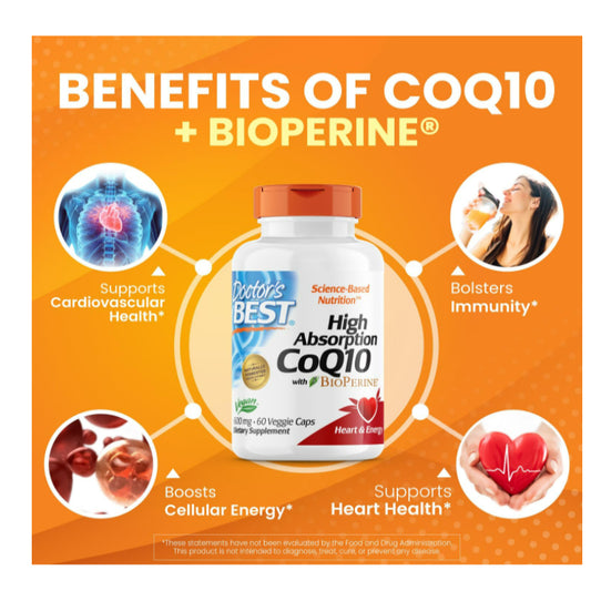 LowCostPH| Doctor's Best High Absorption CoQ10 with BioPerine, Heart Health 200mg-60veggiecaps