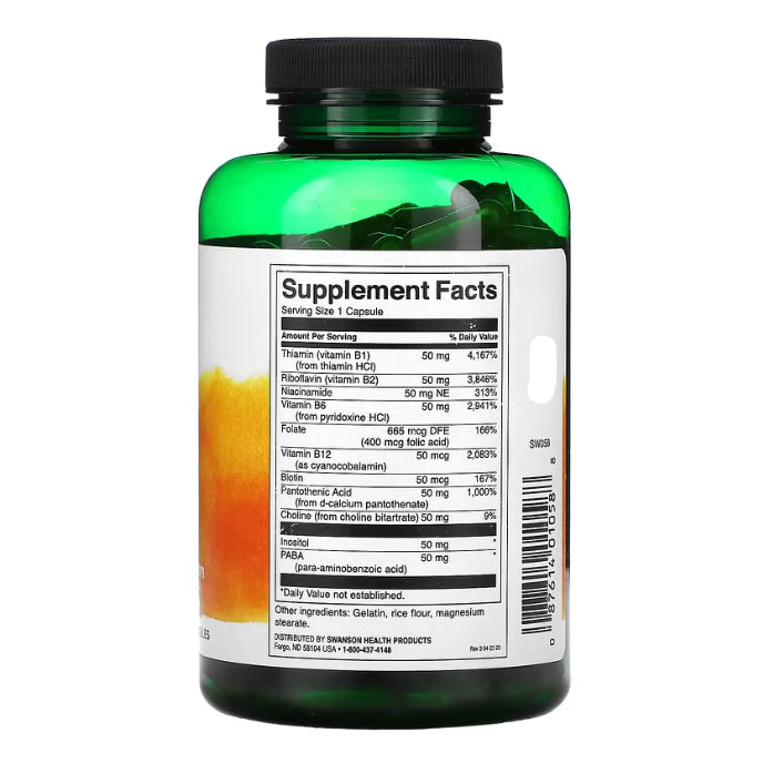 Swanson Ph | Swanson, Balance B-50 Complex 250 Capsules. Energy and Metabolism Comprehensive Formula
