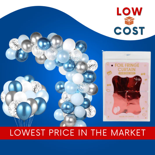 Low Cost PH | Balloon Garland Arch Kit, White Gold Silver Confetti Metallic Latex Balloons.