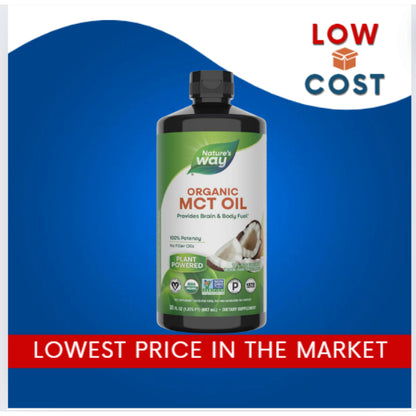 LowCost PH| Nature's Way Organic MCT Oil, Brain and Body Fuel from Coconuts*, C8 Caprylic Acid