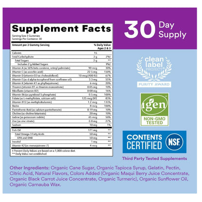 LowCostPh | SmartyPants, Toddler Formula, Multi and Omega 3s, Grape, Orange, and Blueberry, 90 ct