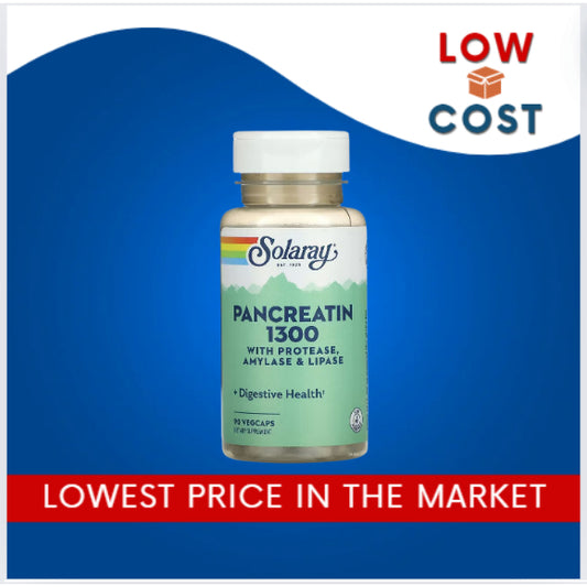 LowCostPH | Solaray, Pancreatin 1300, 90 VegCaps, With Protease, Amylase & Lipase Digestive Health