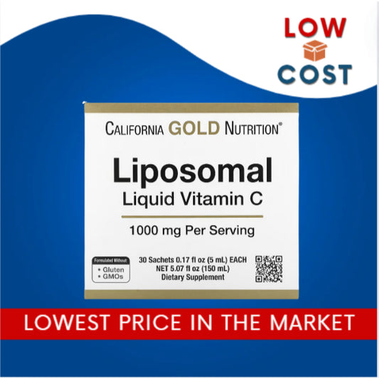 LowCost PH| California Gold Nutrition, Liposomal Liquid Vitamin C, Unflavored, 1,000 mg, 30 Sachets