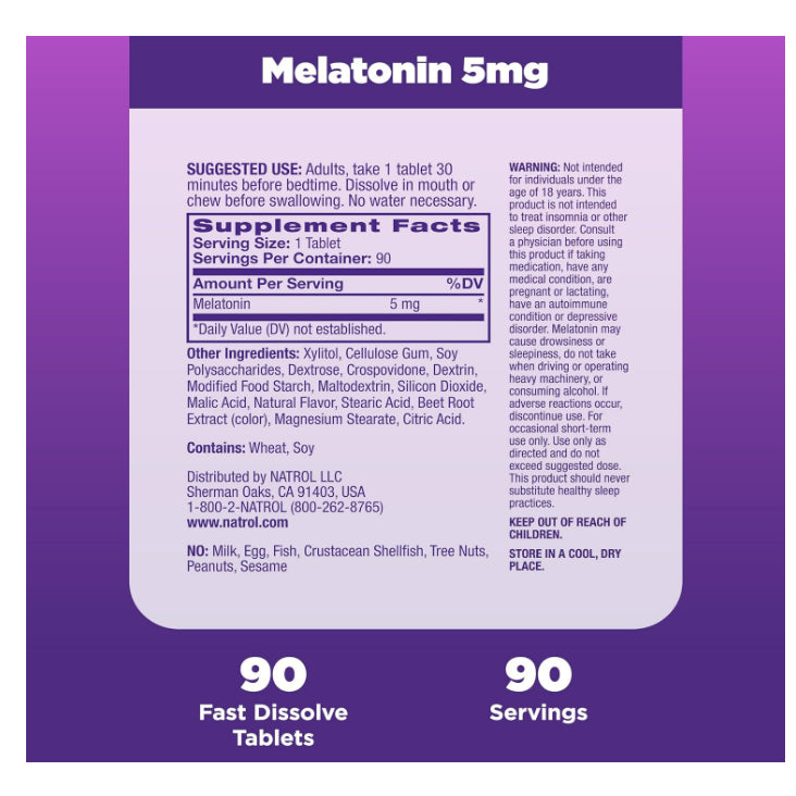 LowCostPH | Na Trol, Melatonin, Fast Dissolve, Time Release, Extra Strength, Strawberry,