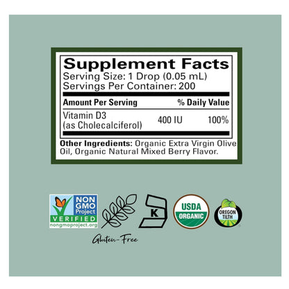 LowCostPH| CHILDLIFE ESSENTIALS Organic Vitamin D3 Liquid Drops, Natural Berry Flavor Gluten Free