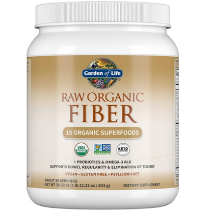 LowCostPH| Garden of Life, RAW Organic Fiber, 1 lb, 12.32 oz | Keto Collagen Peptides