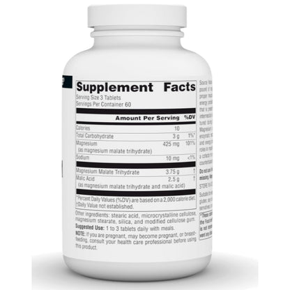 LowCost PH| Source Naturals, Magnesium Malate, 180 Tablets Energy Production
