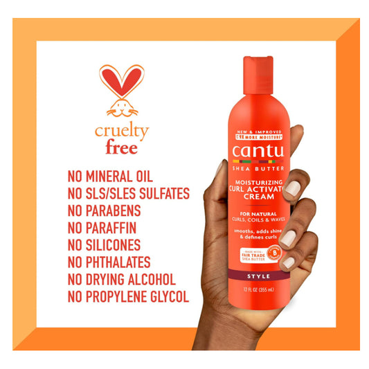 LowCost PH| Cantu, Shea Butter Moisturizing Curl Activator Cream, For Natural Curls, Coils & Waves