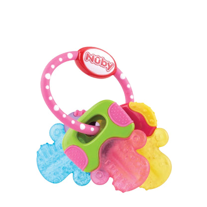 LowCostph | Nuby, Soothing Teether, IcyBite Keys, 3+ Months, Pink, 1 Teether