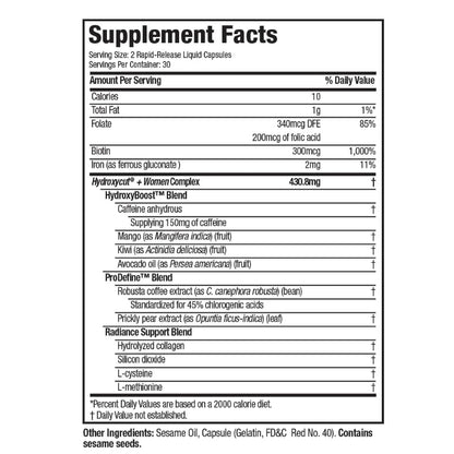 USAOnhand| Hydroxycut + Women Pills with Biotin & Collagen | Hair Nails and Skin Vitamins | Iron Sup