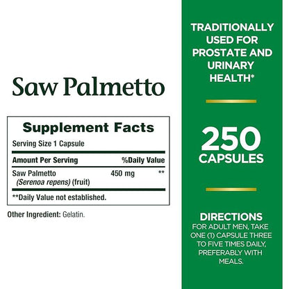 Nature's Bounty, Saw Palmetto, 450 mg