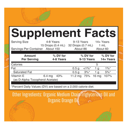 LowCostPH| MaryRuth's, Organic Vitamin E Liquid Drops, Orange, 2 fl oz (60 ml) 4years +