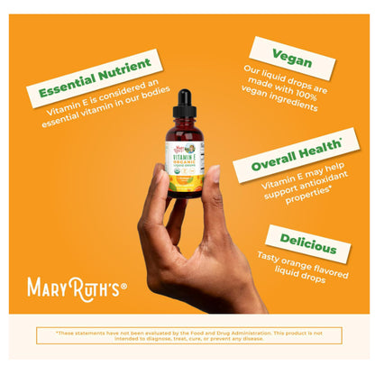 LowCostPH| MaryRuth's, Organic Vitamin E Liquid Drops, Orange, 2 fl oz (60 ml) 4years +