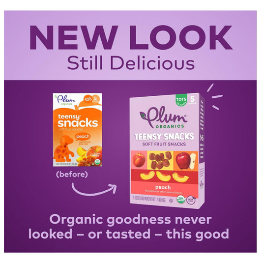 Lowcostph |Plum Organics, Teensy Soft Fruit Snacks, Tots, Berry, Peach, 5 Packs, 0.35 oz (10 g) Each