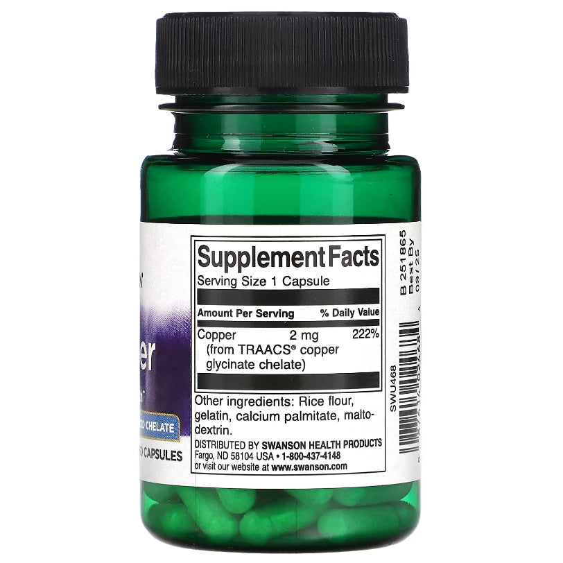 LowCostPH | Swanson, Albion Copper, 2 mg, 60 Capsules