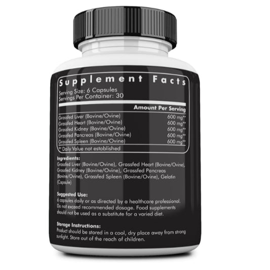 LowCost PH| Ancestral Supplements Grass Fed Beef Organ Supplement, Supports Whole Body Wellness with