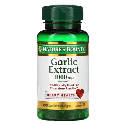 LowCostPh | Nature's Bounty, Garlic, 2,000 mg, Garlic Extract, 1,000 mg, 100 Rapid Release Softgels