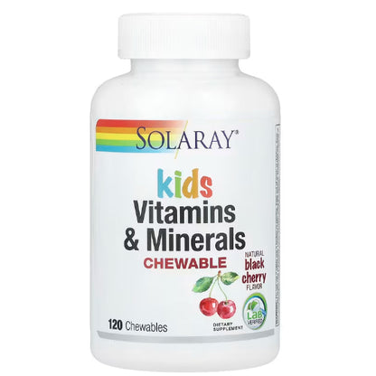 LowCostPH | Solaray, Kids, Focus Chewables, Natural Grape, Kids Vitamins & Minerals Chewable,Natural