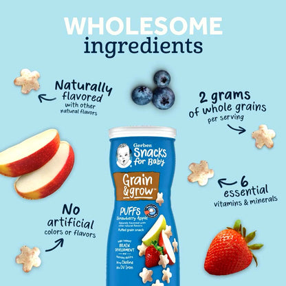LowCostPH | Gerber Baby Snacks Grain & Grow™ Whole Grain, Puffs Iron Rich Choline  Brain Development