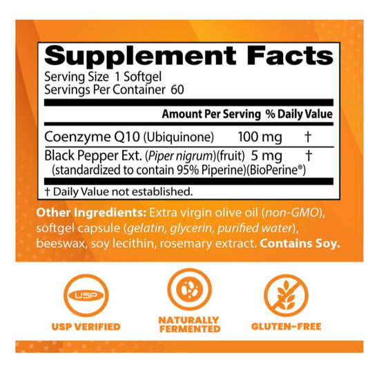 LowCostPH| Doctor's Best High Absorption CoQ10 with BioPerine, Gluten Free Naturally Fermented, Hear