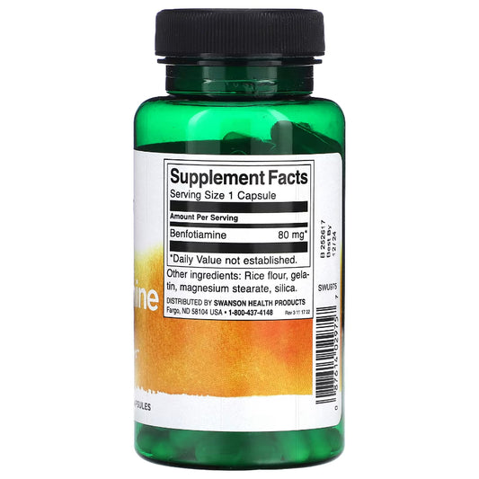 USA Onhand | Swanson, Benfotiamine, 80 mg, 120 Capsules ( Blood Sugar Support )