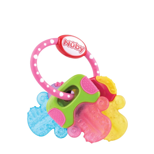 LowCostph | Nuby, Soothing Teether, IcyBite Keys, 3+ Months, Pink, 1 Teether