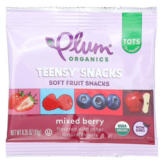 LittleSunshine | Plum Organics, Teensy Soft Fruits Snacks, Tots, Peach/Mixed Berry 5 Packs, 0.35 oz