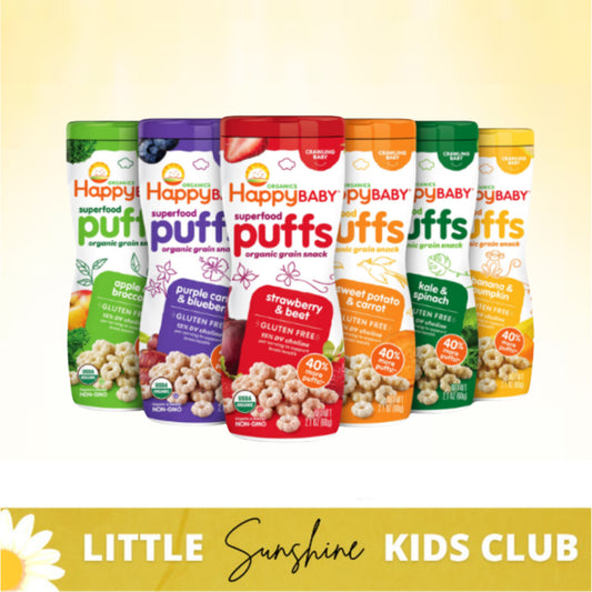 Little Sunshine | Happy Baby, Superfood Puffs Once Upon A Farm, Organic Fruit & Veggie Puffs,