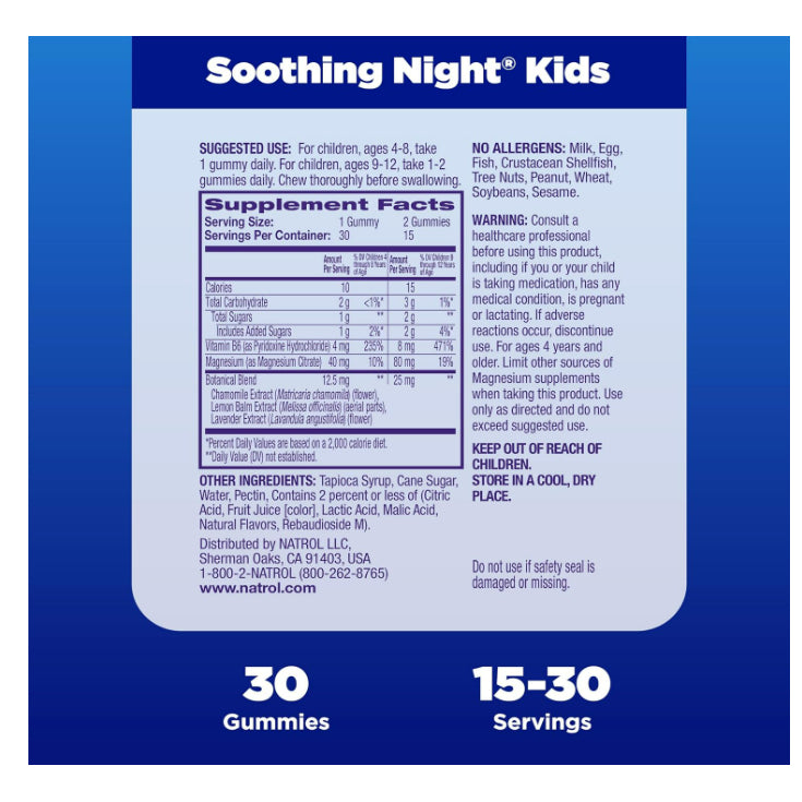 LowCostPH| Kids Sleep Gummies Melatonin 1mg - Vegan, Gluten  Sugar-Free & Soothing Night, Magnesium