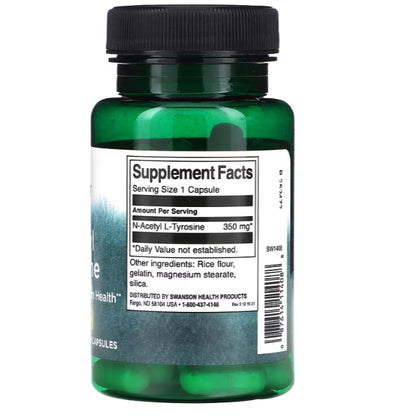 LowCostPH | Swanson, N-Acetyl L-Tyrosine, 350mg, NAC Cysteine, 600mg, 100mg, Respiratory Health