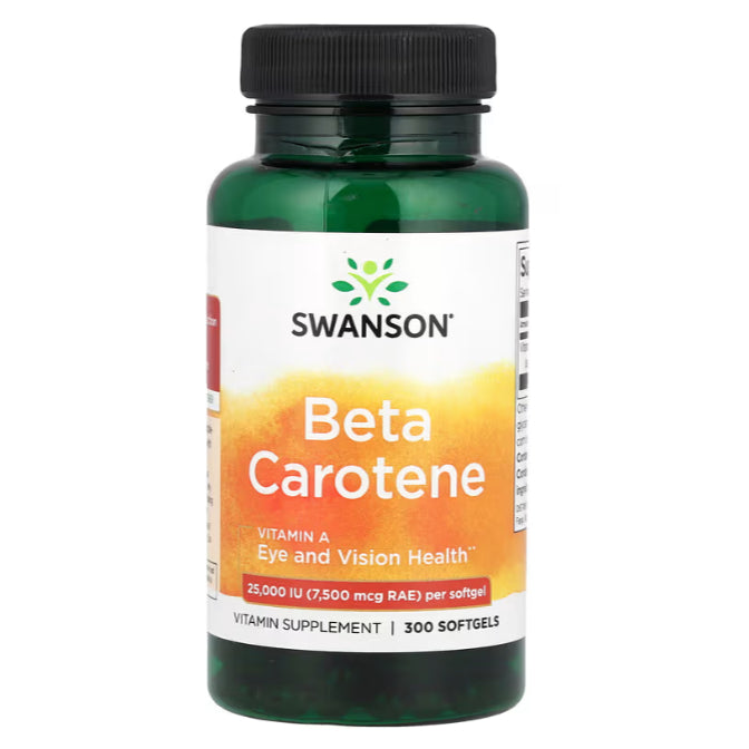 Swanson Ph | Swanson, Beta Carotene, 25,000 IU (7,500 mcg RAE), 300 Softgels Eye and Vision Health