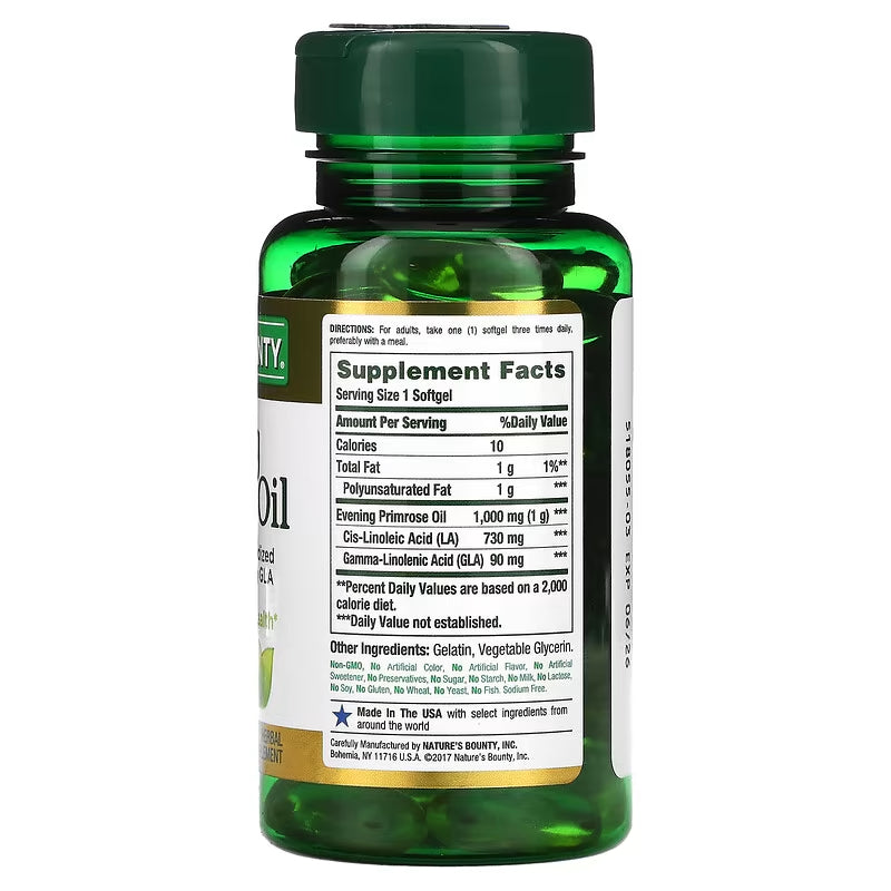 Nature's Bounty, Evening Primrose Oil, 1,000 mg, 60 Rapid Release Softgels