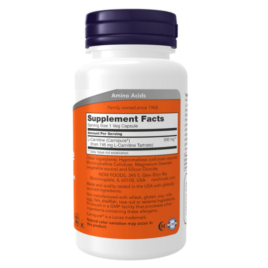 LowCostPH | NOW Foods, L-Carnitine, 250 mg, 500mg |  Acetyl-L- Carnitine, Powder, 3 oz, Liquid,