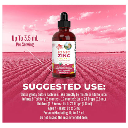LowCostPH| MaryRuth's, Organic Ionic Zinc Liquid Drops, Strawberry Lemon, 4 fl oz (120 ml) 6mos+