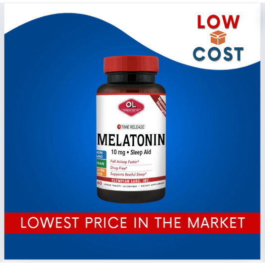 LowCostPH| Olympian Labs, Melatonin, Time Release, 10 mg, 60 Vegan Tablets