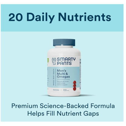 LowCost PH| SmartyPants, Men's Multi & Omegas Gummies, Lemon Creme, Blueberry and Blackberry, 180 Gu