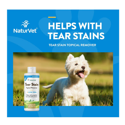 USAOnhand| NaturVet, Tear Stain, Topical Remover + Aloe Vera, For Dogs & Cats, 4 fl oz (118 ml)