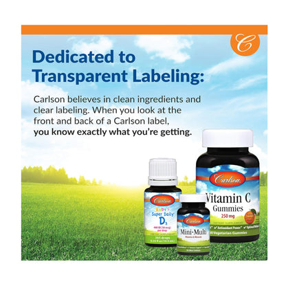 USA Onhand | Carlson, Kid's, Vitamin D3 Gummies, Natural Fruit ( Bone, Joint & Cartilage )