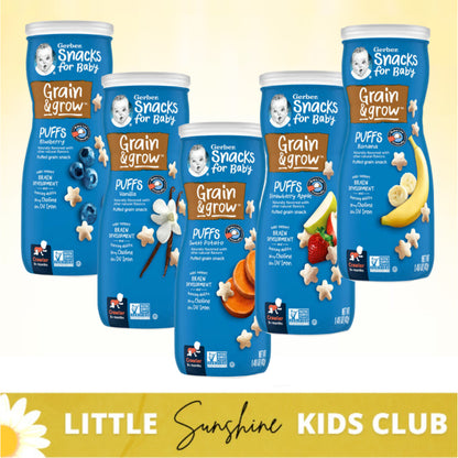 Little Sunshine | Gerbers Puffs, Puffed Grain Snack, 8+ Months,, 1.48 oz (42 g) Baby Snacks