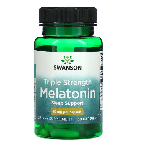 SwansonPh | Swanson, Triple Strength Melatonin, 10mg, 5mg, 5htp Encourages Healthy Sleep Pattern