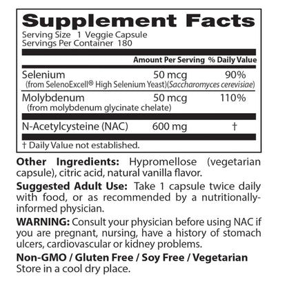 LowCostPH| Doctor's Best Nac Detox Regulators with seleno excell, Non-GMO, Vegetarian, Gluten&Soy Fr