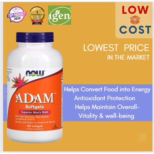 LowCostPh | NOW Foods, ADAM, Superior Men's Multi, 90 Softgels,Gentler and Easier to Swallow