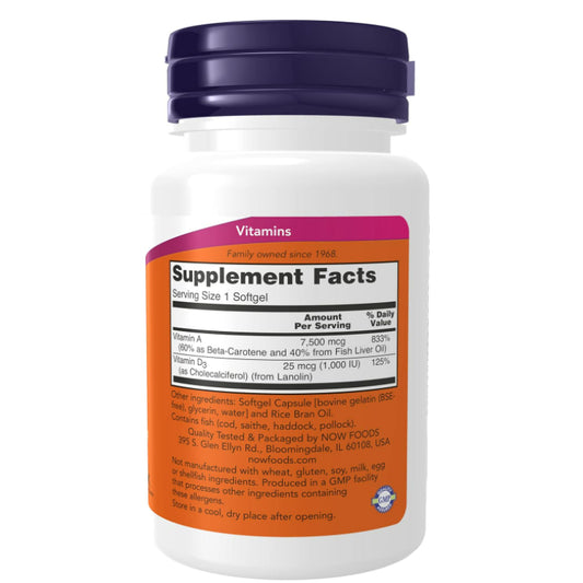 LowCostPH | Now, Vitamin A, Supports Eye Health  25,000 IU, 250 Softgels | 10,000 IU, 100 Softgels