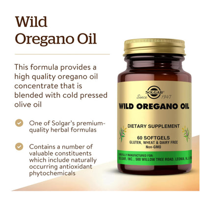 LowCostPH| Solgar, Wild Oregano Oil, 60 Softgels