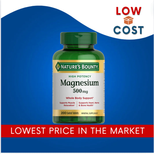 Low Cost PH | Nature's Bounty Magnesium, 500 mg, 200 Coated Tablets