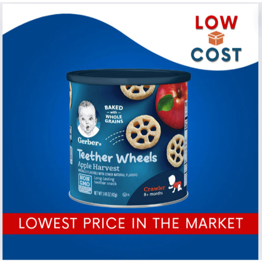 Low Cost PH | Gerber, Teether Wheels, 10+ Months, Banana Cream, Apple Harvest, Natural Flavors