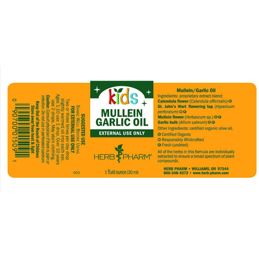 LowCostPH| Herb Pharm, Kids Mullein Garlic Oil, 1 fl oz (30 ml) Ear|Respiratory| Anti-Inflammatory S