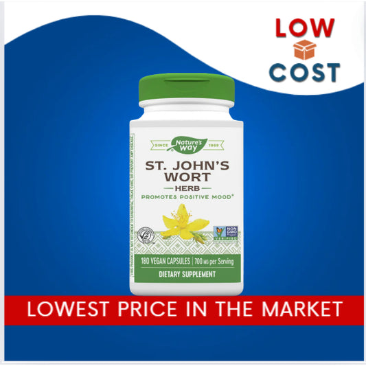 LowCostPh | Nature's Way, St. John's Wort Herb, 700 mg, 100| 180 Vegan Capsules (350 mg per Capsule)