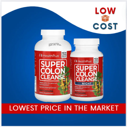 LowCostPH| Health Plus Super Colon Cleanse 10 Day Gentle Gut Cleanse Detox, Psyllium Husk, Probiotic
